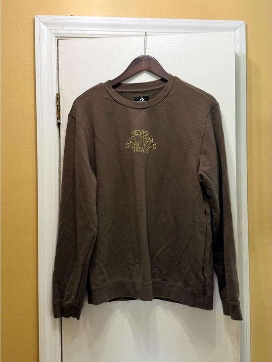 Tops - Converse Brown Crewneck Sweatshirt with Yellow Embroidery! EUC